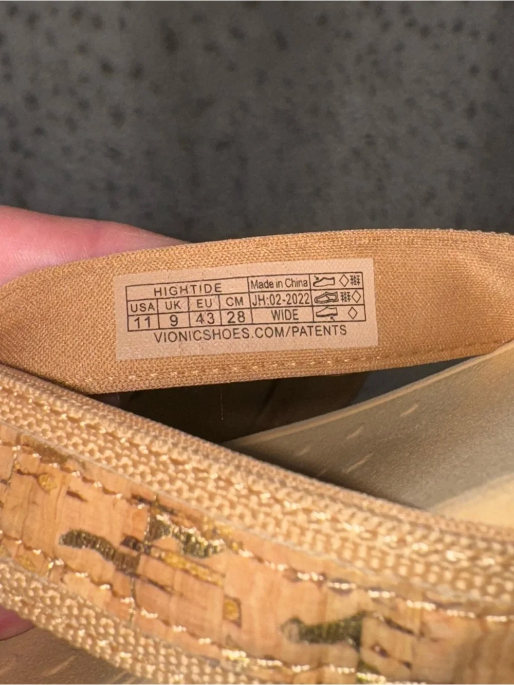 Vionic High Tide Platform Sandals Gold Cork Women Sz 11